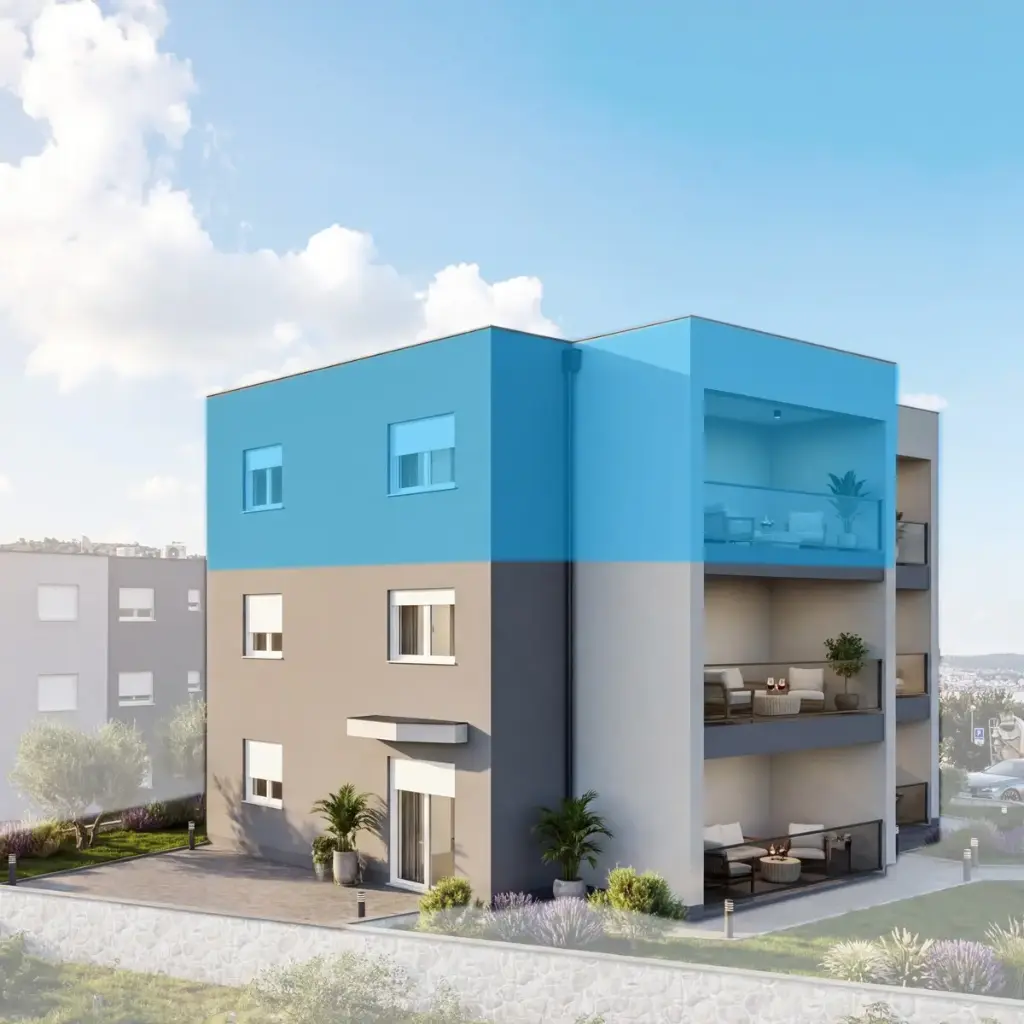 Drei-Zimmer-Apartment mit Meerblick – Rogoznica S5