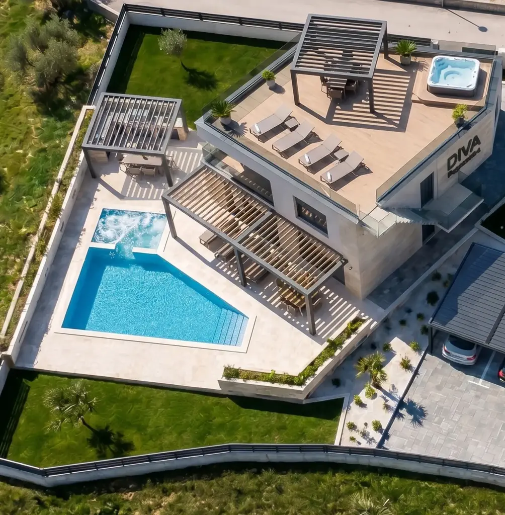 DIVA Rogoznica – Luxury villa with sea view, pool and rooftop terrace