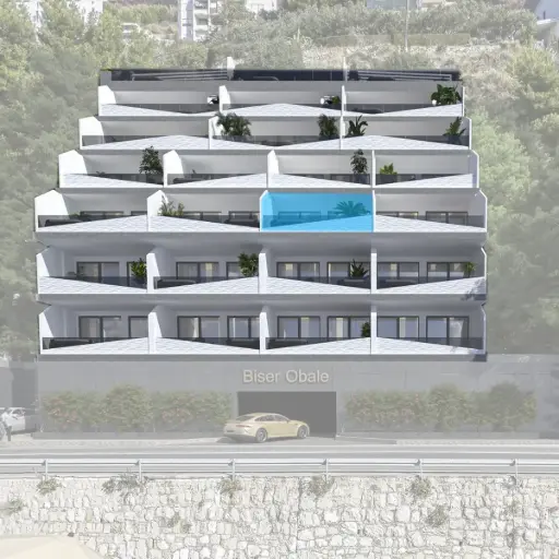 Luksuzni apartman s jednom spavaćom sobom prvi red do mora – Krilo Jesenice S103